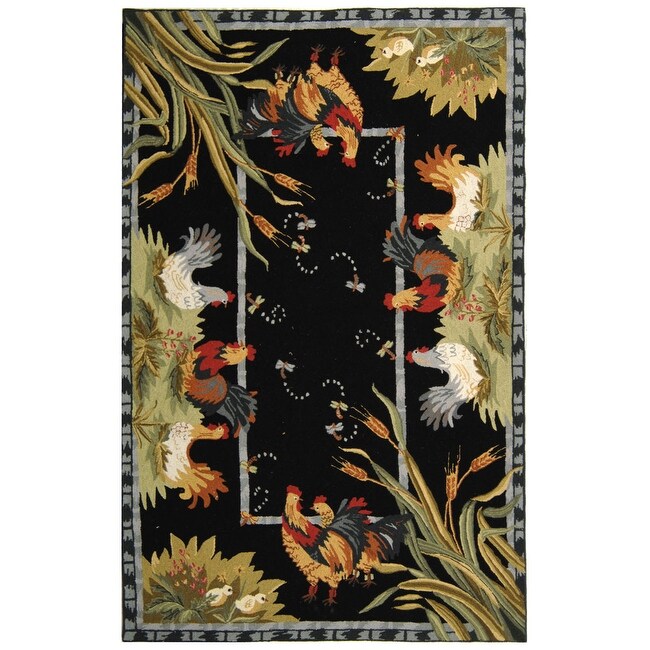 SAFAVIEH Handmade Chelsea Yauheniya French Country Rooster Wool Rug