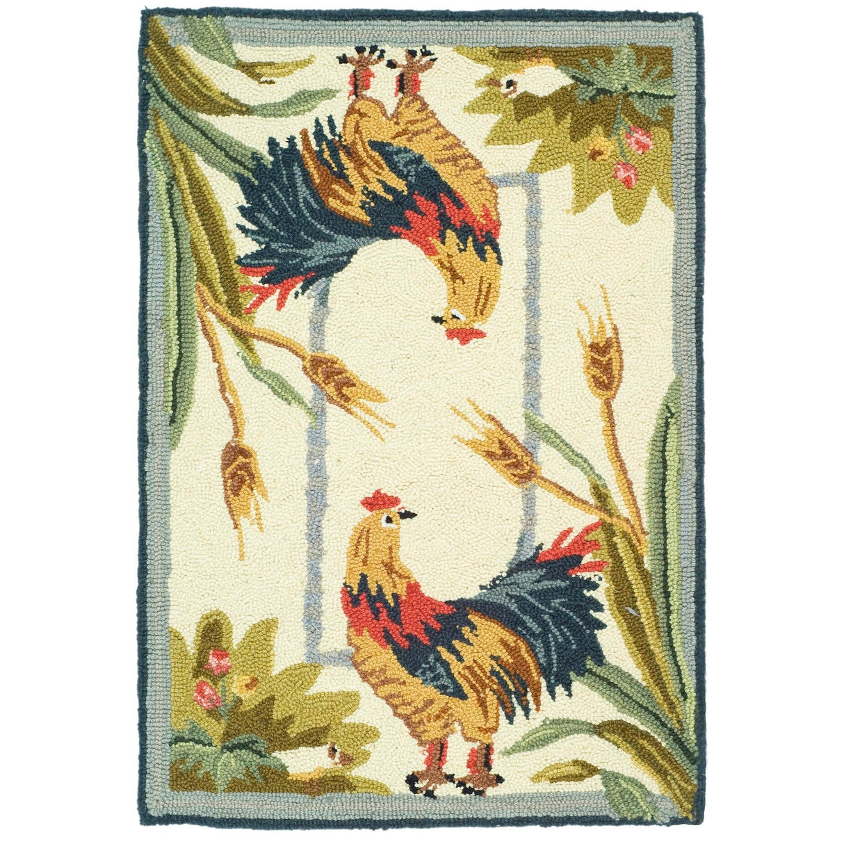 SAFAVIEH Handmade Chelsea Yauheniya French Country Rooster Wool Rug