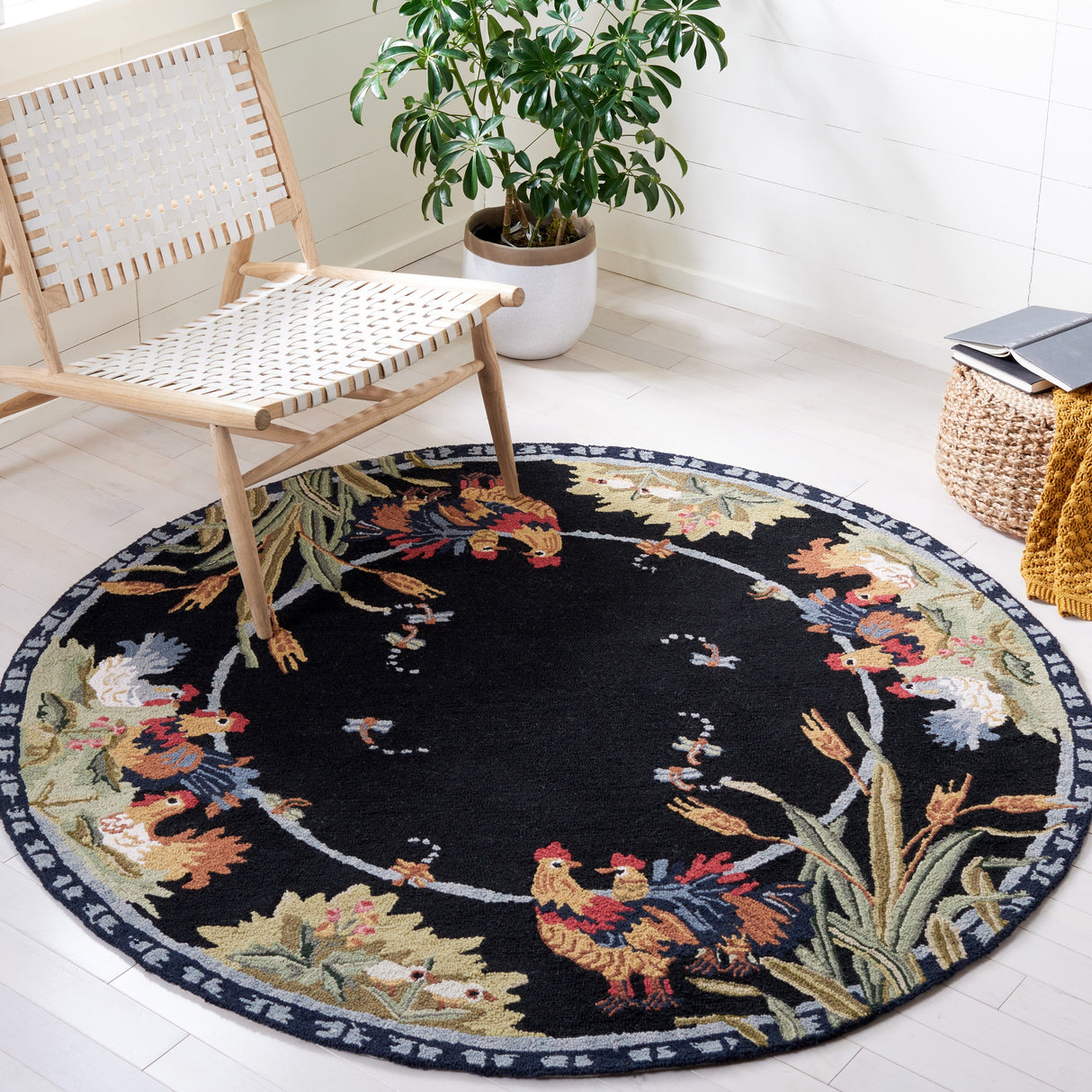 SAFAVIEH Handmade Chelsea Yauheniya French Country Rooster Wool Rug