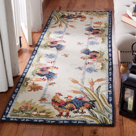 SAFAVIEH Handmade Chelsea Yauheniya French Country Rooster Wool Rug