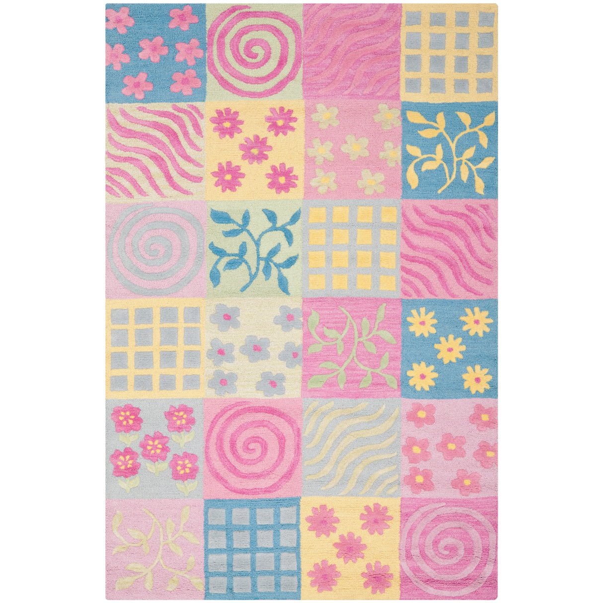 SAFAVIEH Handmade Children's Patchworks Bailee Pink New Zealand Wool Rug