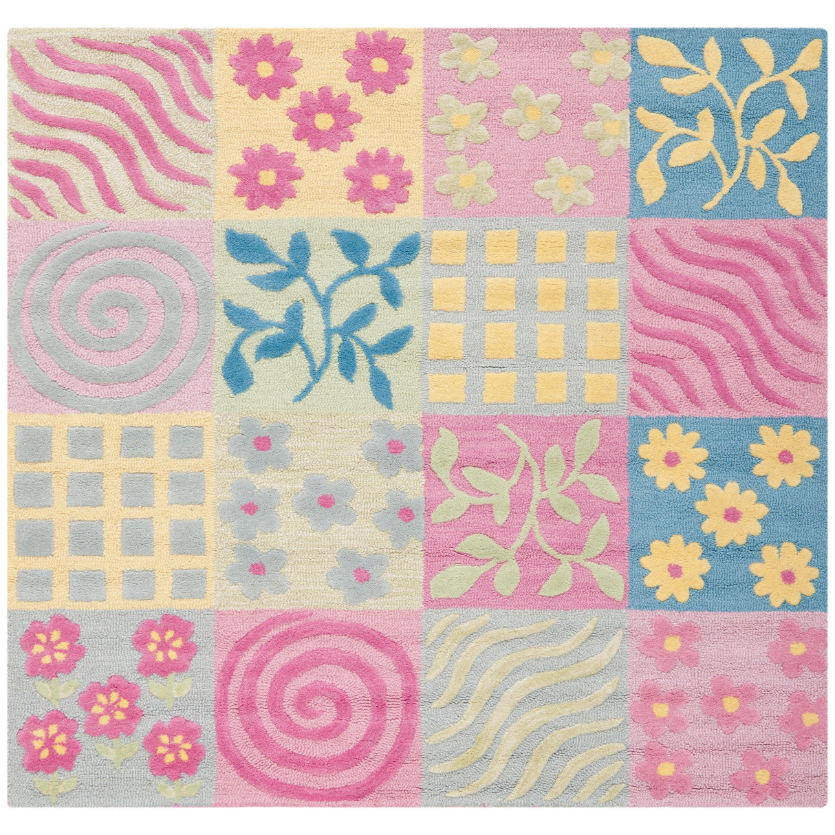 SAFAVIEH Handmade Children's Patchworks Bailee Pink New Zealand Wool Rug