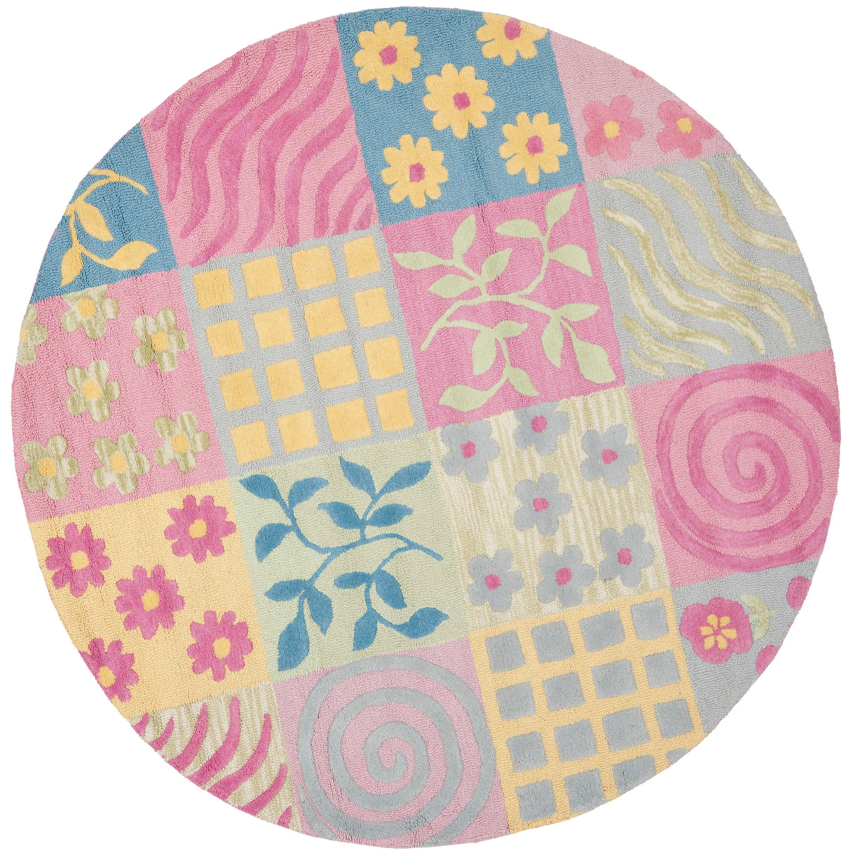 SAFAVIEH Handmade Children's Patchworks Bailee Pink New Zealand Wool Rug