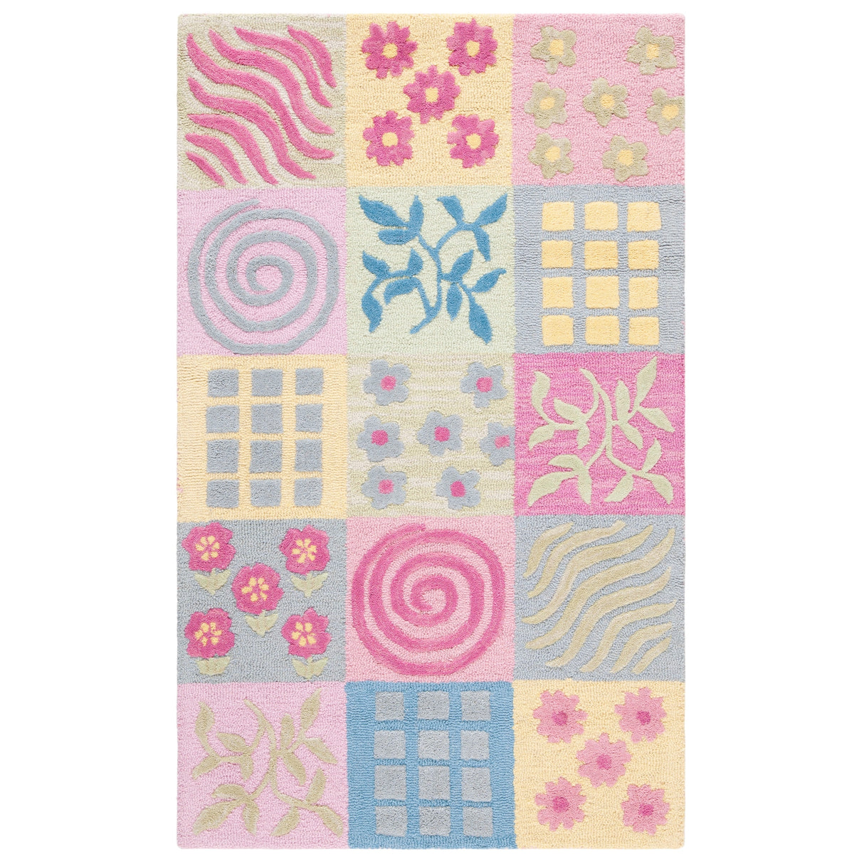 SAFAVIEH Handmade Children's Patchworks Bailee Pink New Zealand Wool Rug