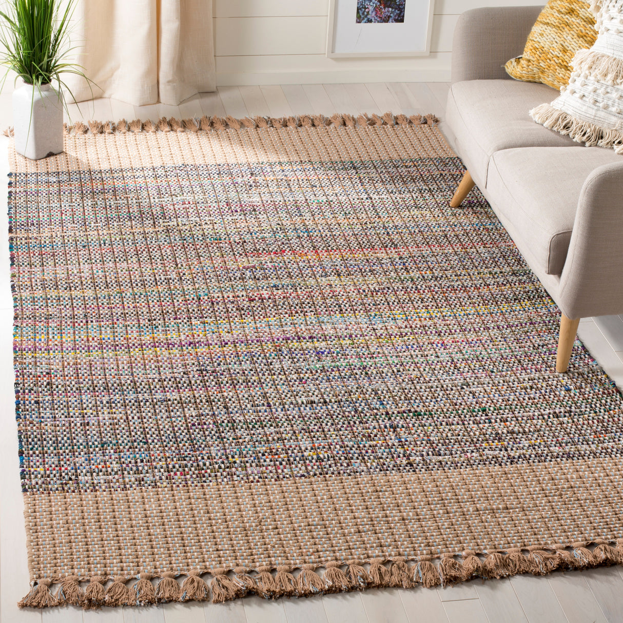 SAFAVIEH Handmade Flatweave Montauk Bylgja Casual Cotton Rug