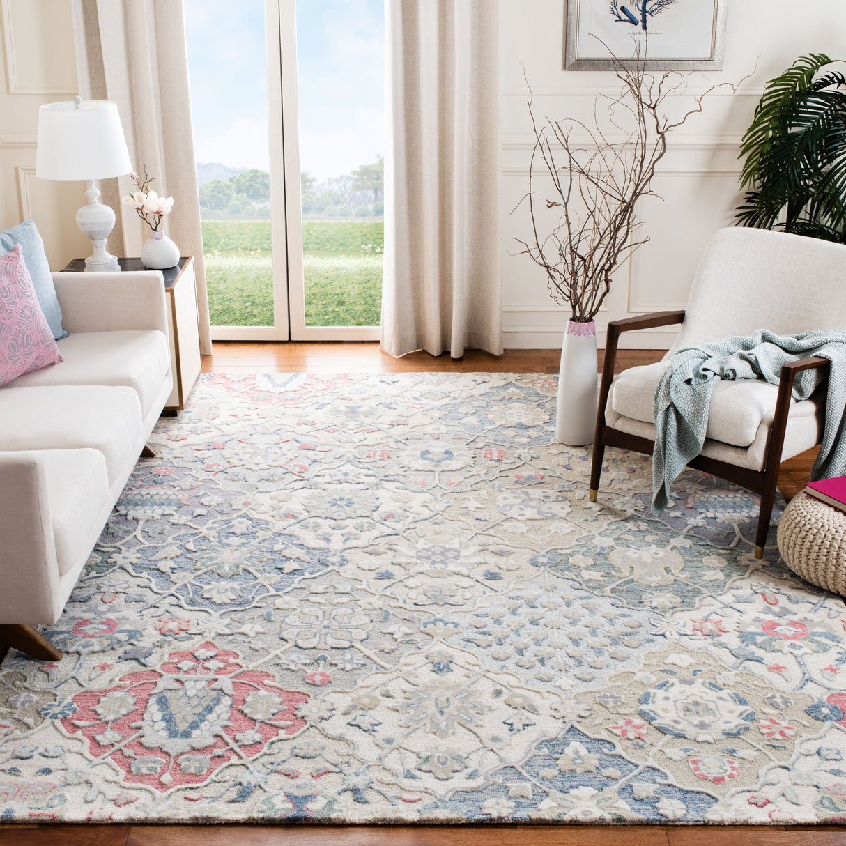 SAFAVIEH Handmade Glamour Printed Floral Wool Rug