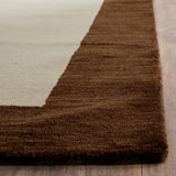 SAFAVIEH Handmade Himalaya Patchwork Dark Brown Border Wool Runner