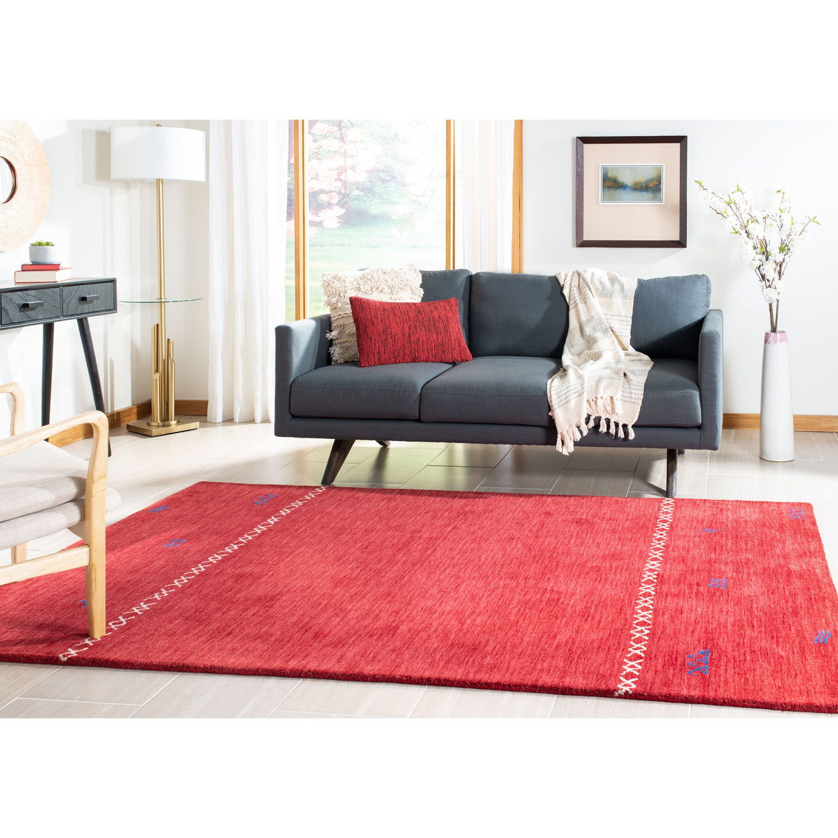 SAFAVIEH Handmade Himalaya Poppy Glossary Modern Wool Rug