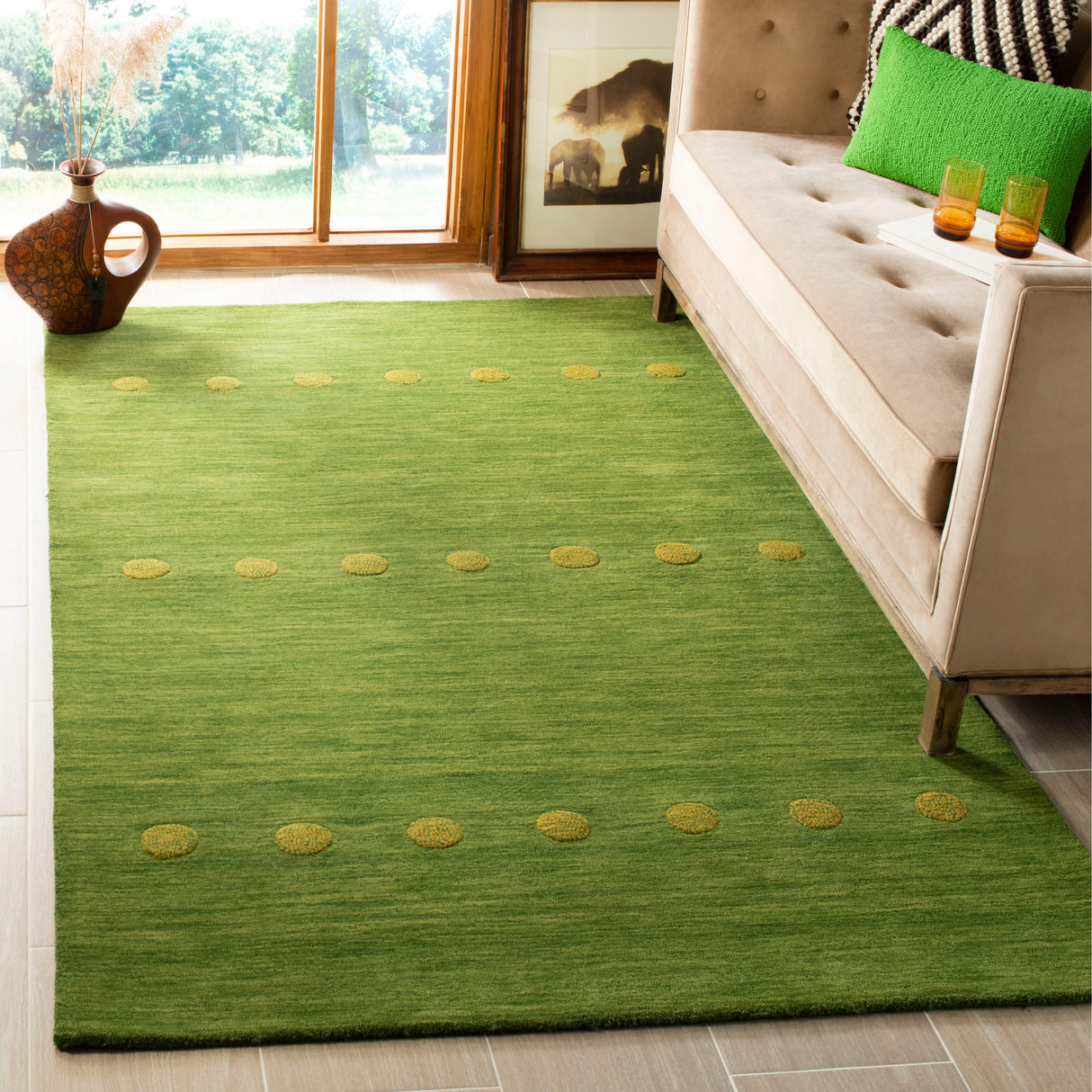 SAFAVIEH Handmade Himalaya Poppy Glossary Modern Wool Rug