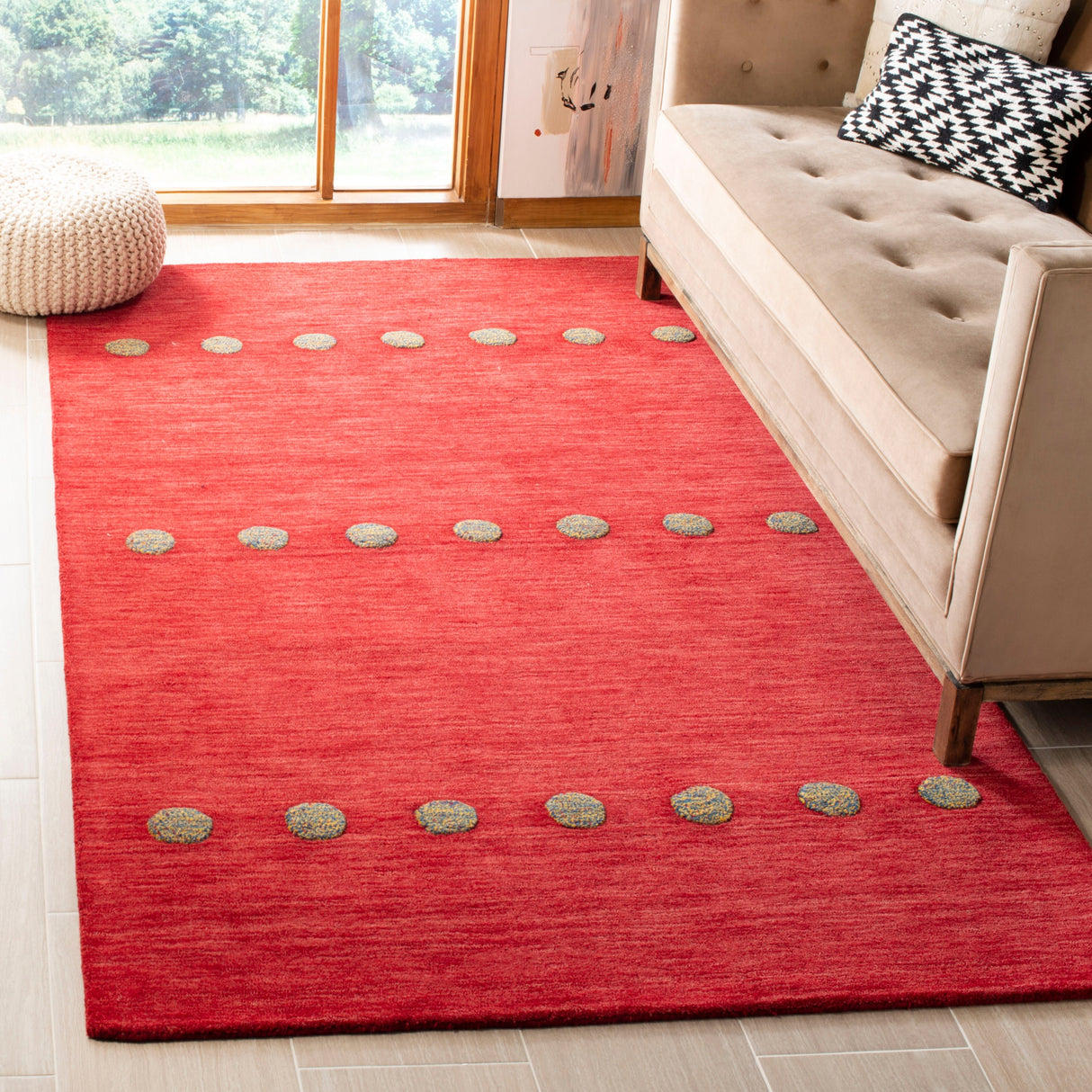 SAFAVIEH Handmade Himalaya Poppy Glossary Modern Wool Rug