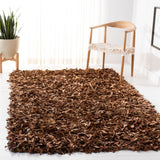 SAFAVIEH Handmade Leather Shag Doinita Modern Decorative Rug