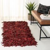 SAFAVIEH Handmade Leather Shag Doinita Modern Decorative Rug