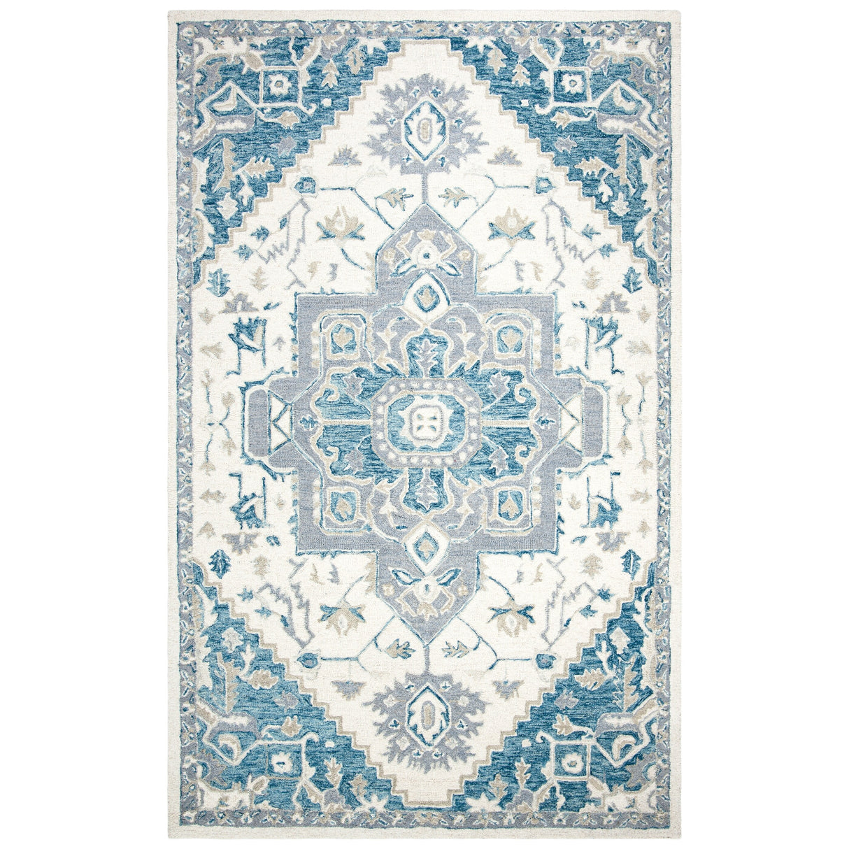 SAFAVIEH Handmade Micro-Loop Gulseven Medallion Wool Rug