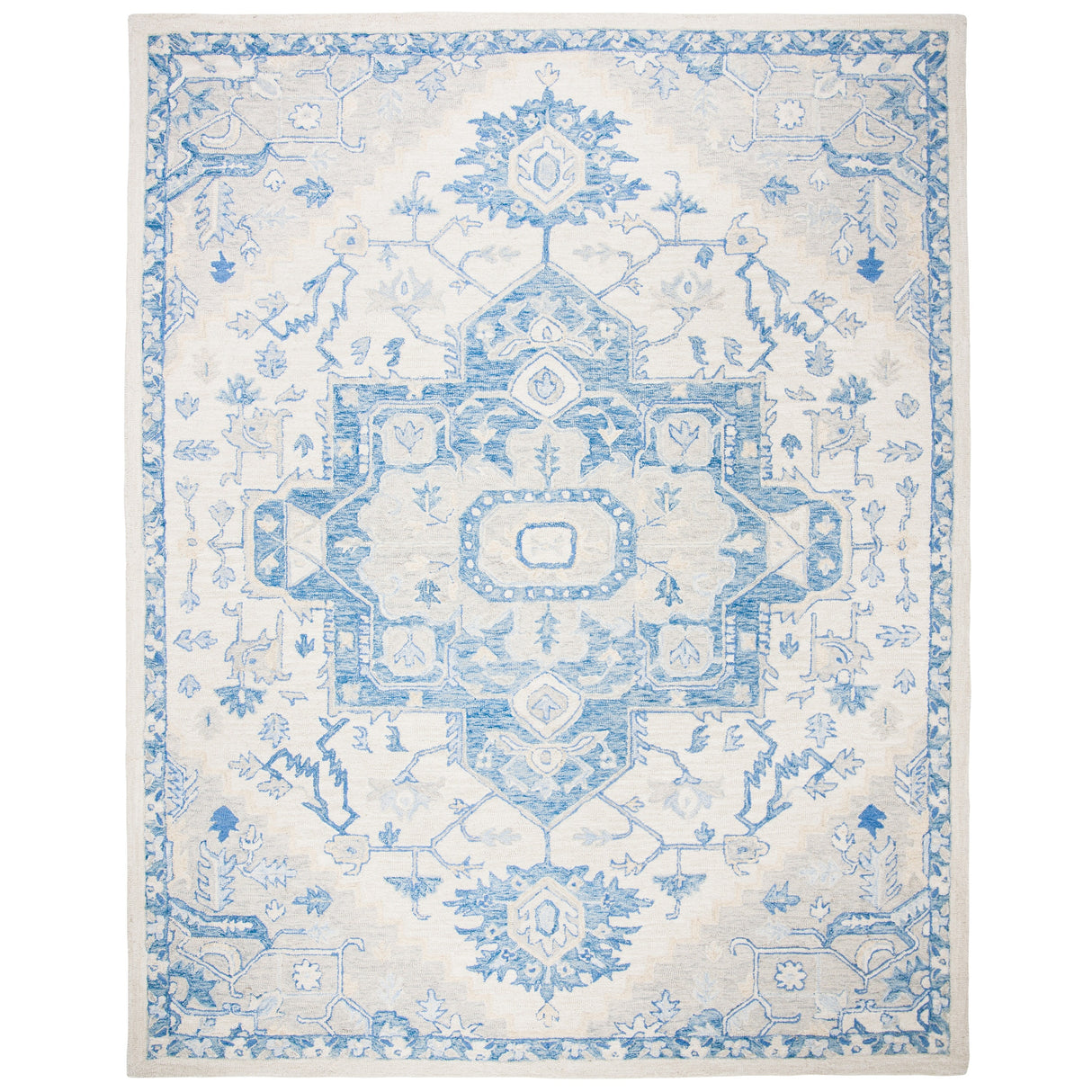 SAFAVIEH Handmade Micro-Loop Gulseven Medallion Wool Rug