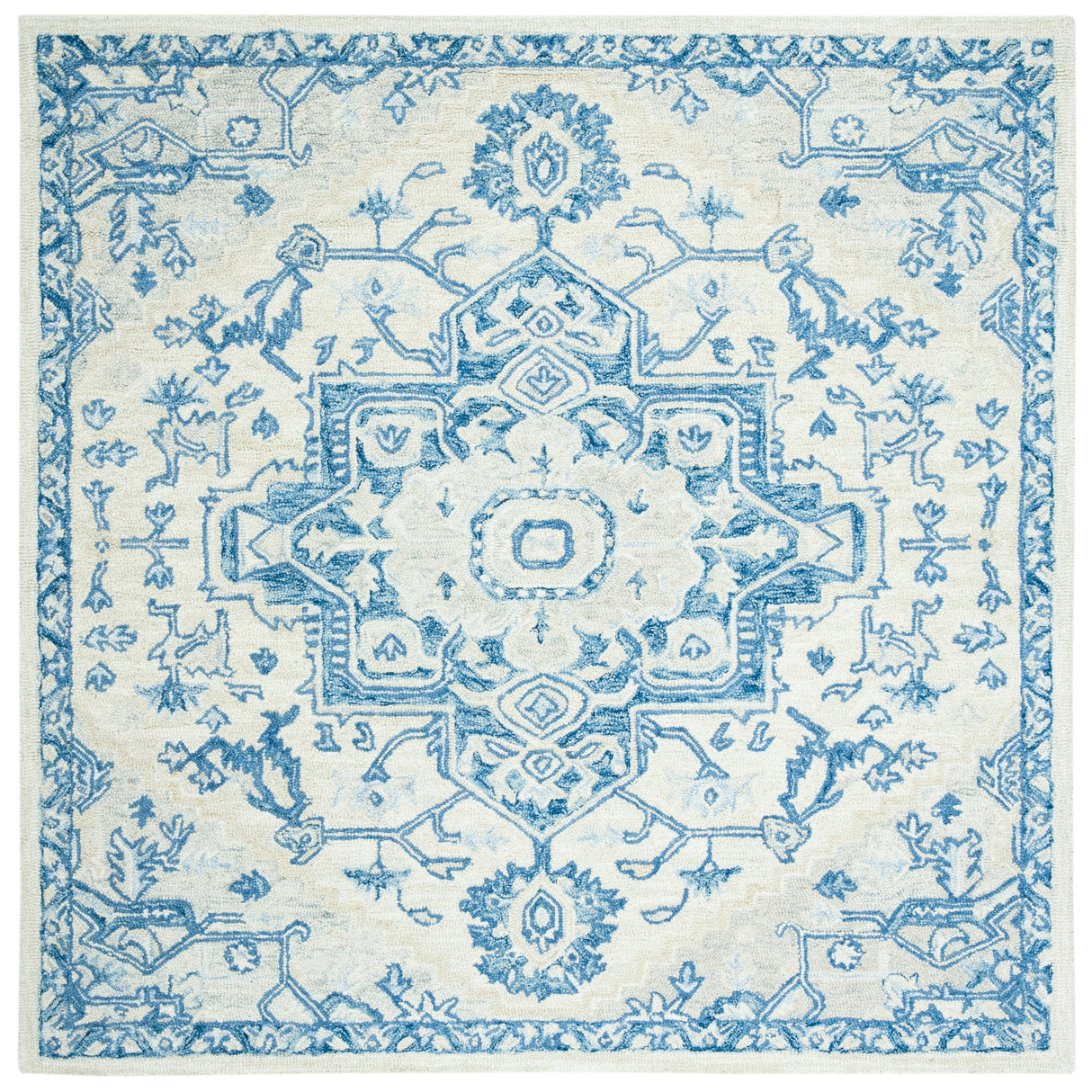 SAFAVIEH Handmade Micro-Loop Gulseven Medallion Wool Rug