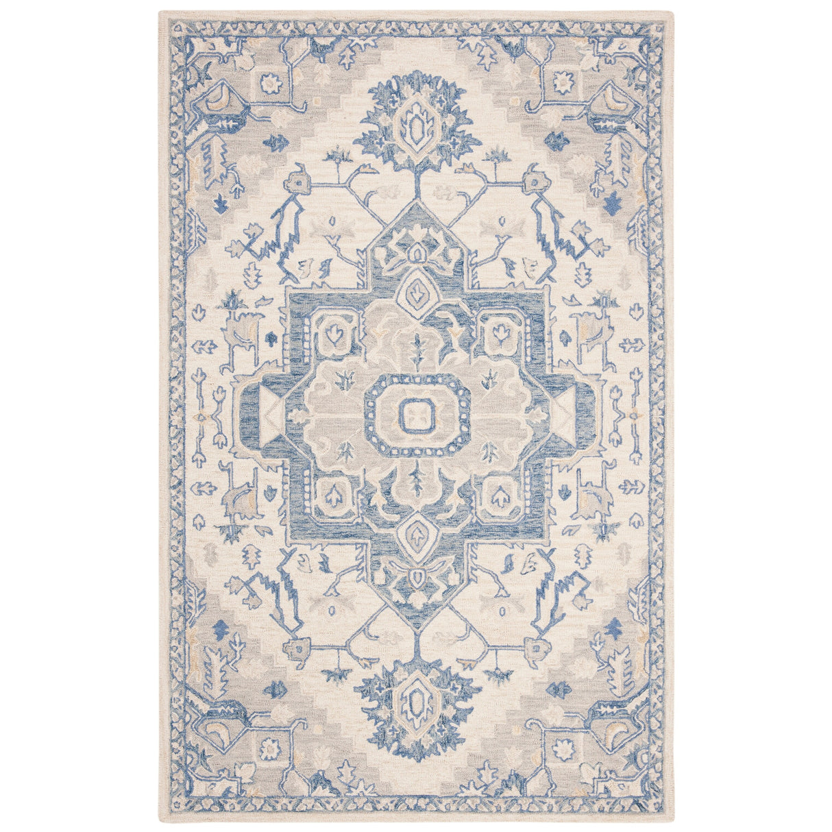 SAFAVIEH Handmade Micro-Loop Gulseven Medallion Wool Rug