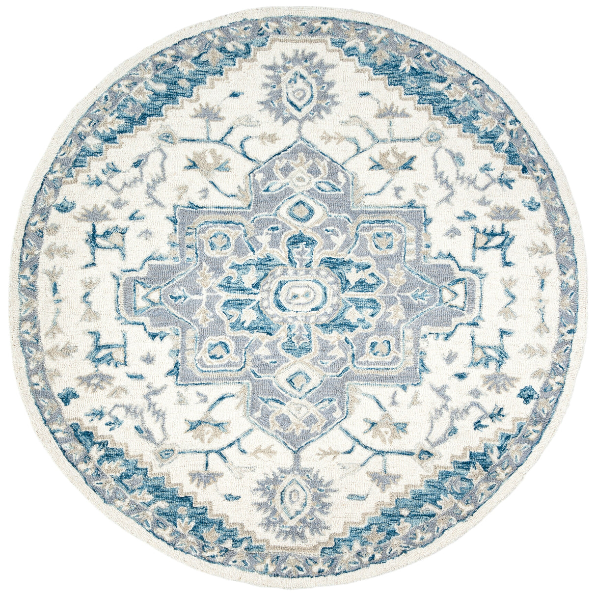 SAFAVIEH Handmade Micro-Loop Gulseven Medallion Wool Rug