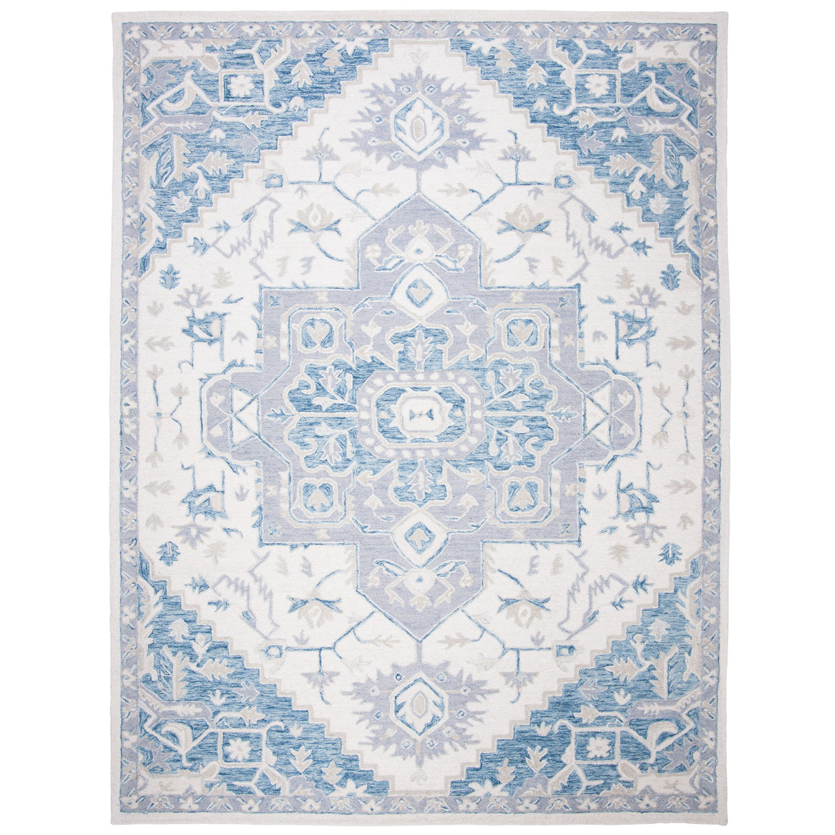 SAFAVIEH Handmade Micro-Loop Gulseven Medallion Wool Rug