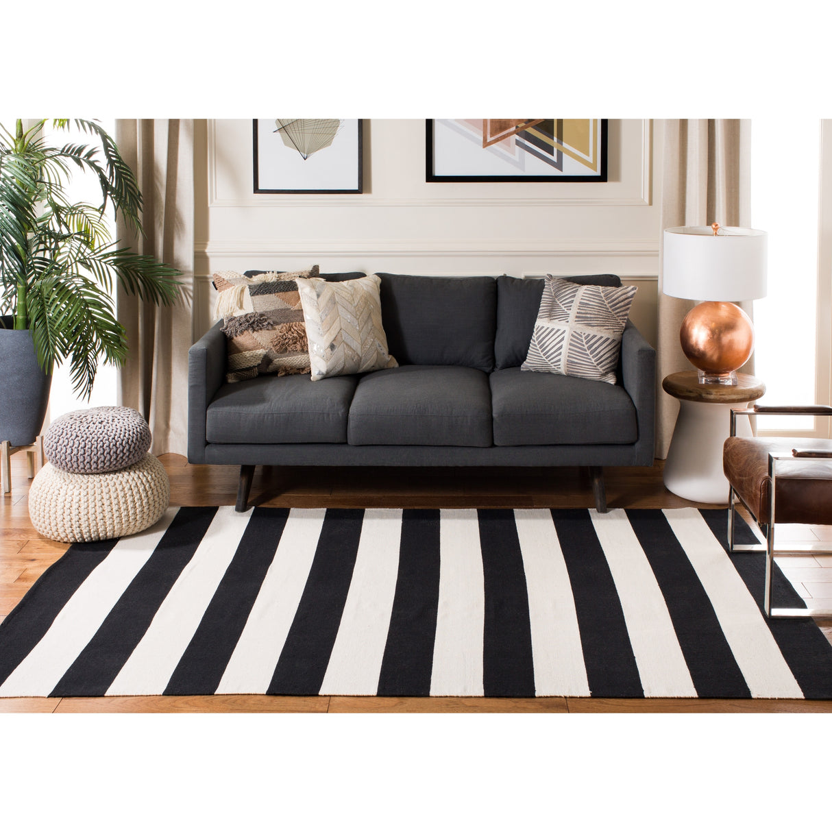 SAFAVIEH Handmade Montauk Geltrude Stripe Cotton Flatweave Rug