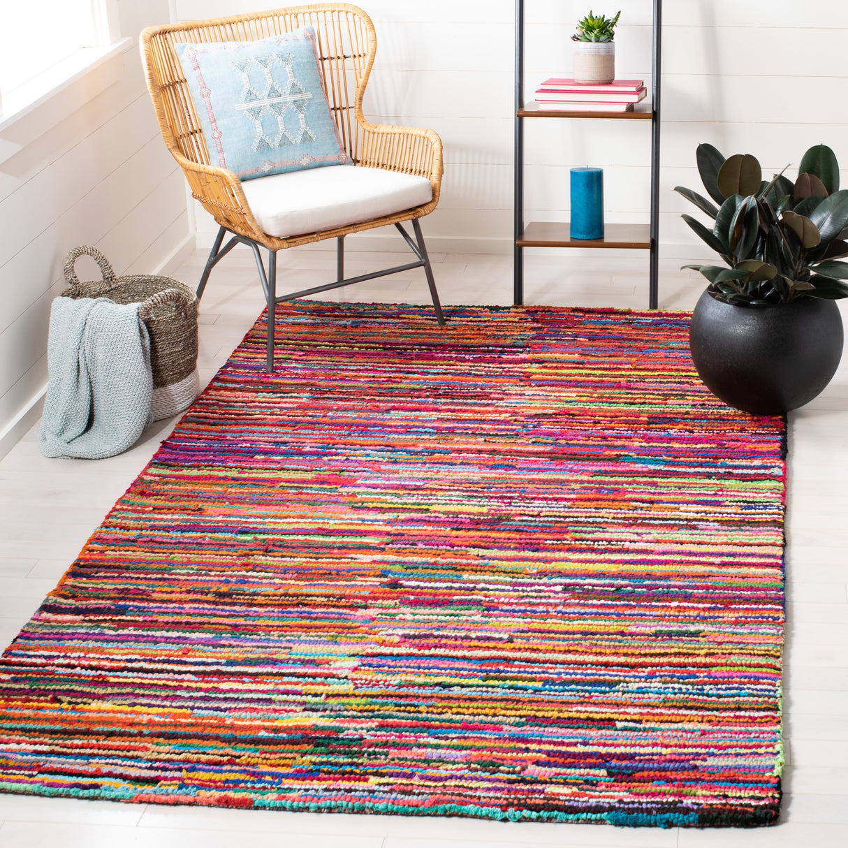 SAFAVIEH Handmade Nantucket Adelyne Contemporary Cotton Rug