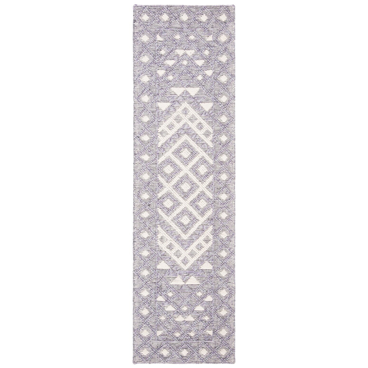 SAFAVIEH Handmade Natura Candica Transitional Geometric Cream/Purple Wool Rug