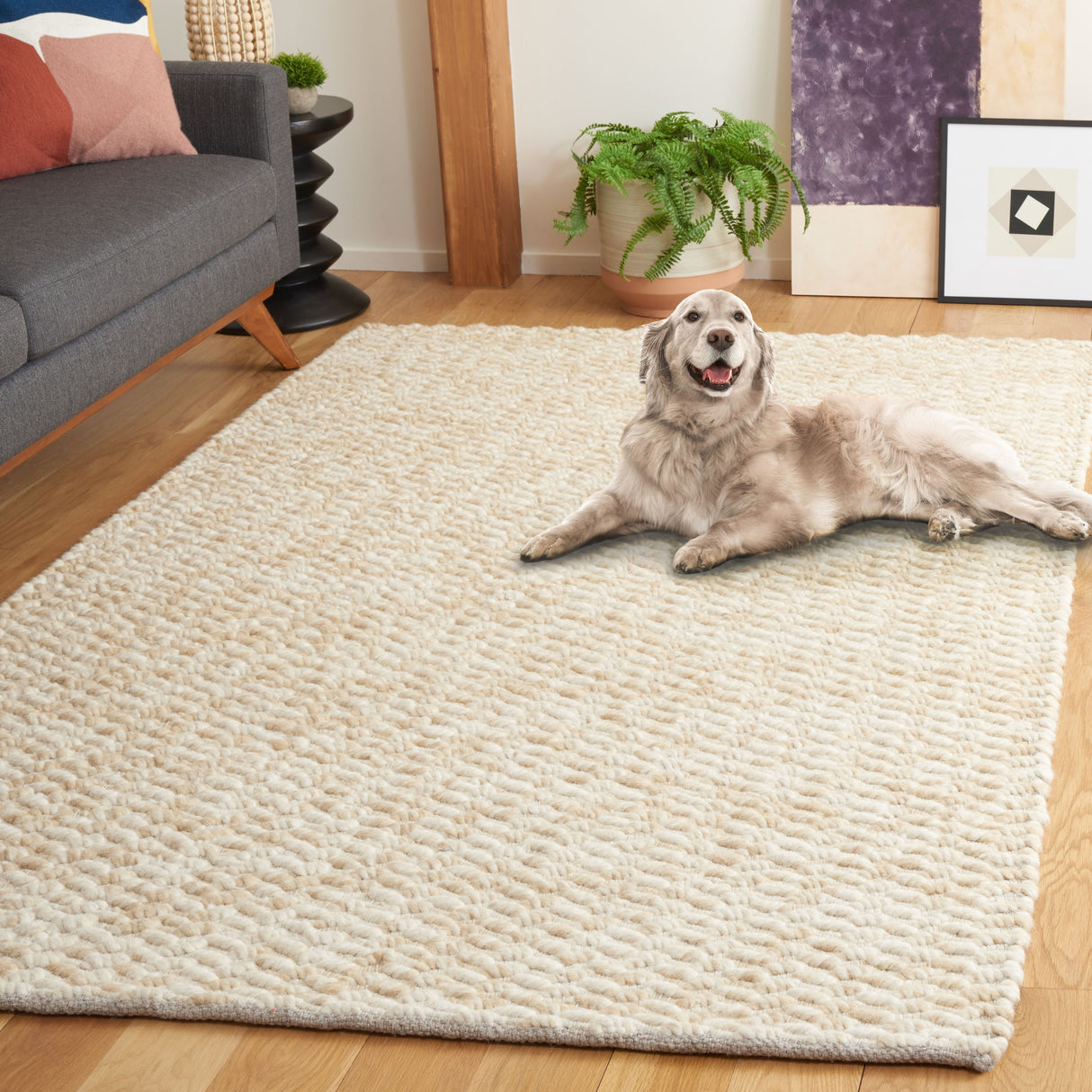 SAFAVIEH Handmade Natura Lorelies Textured Wool Rug