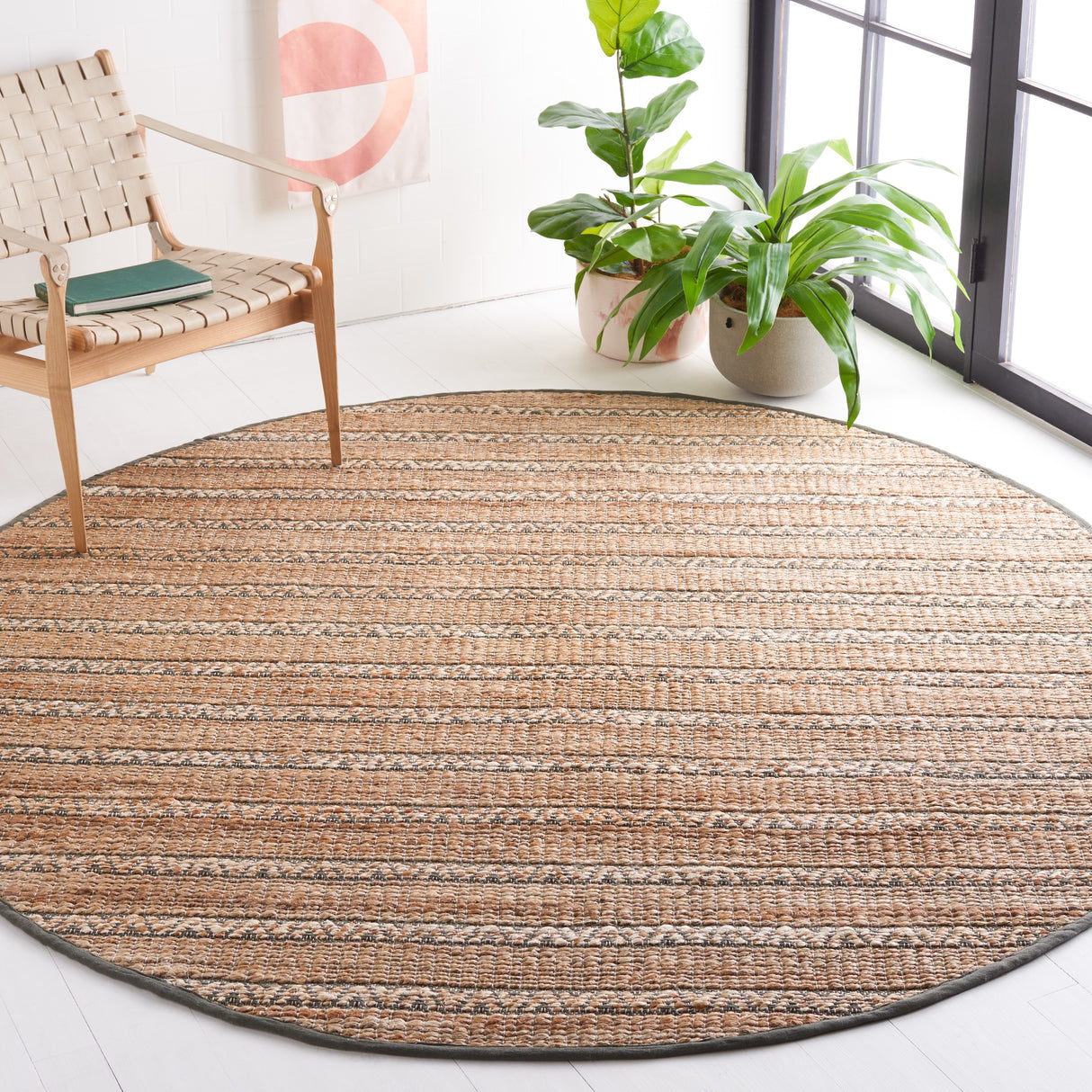 SAFAVIEH Handmade Natural Fiber Carmelina Geometric Seagrass Rug