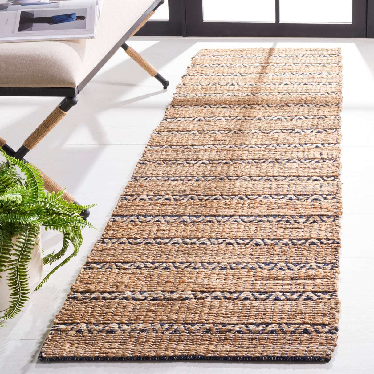 SAFAVIEH Handmade Natural Fiber Carmelina Geometric Seagrass Rug