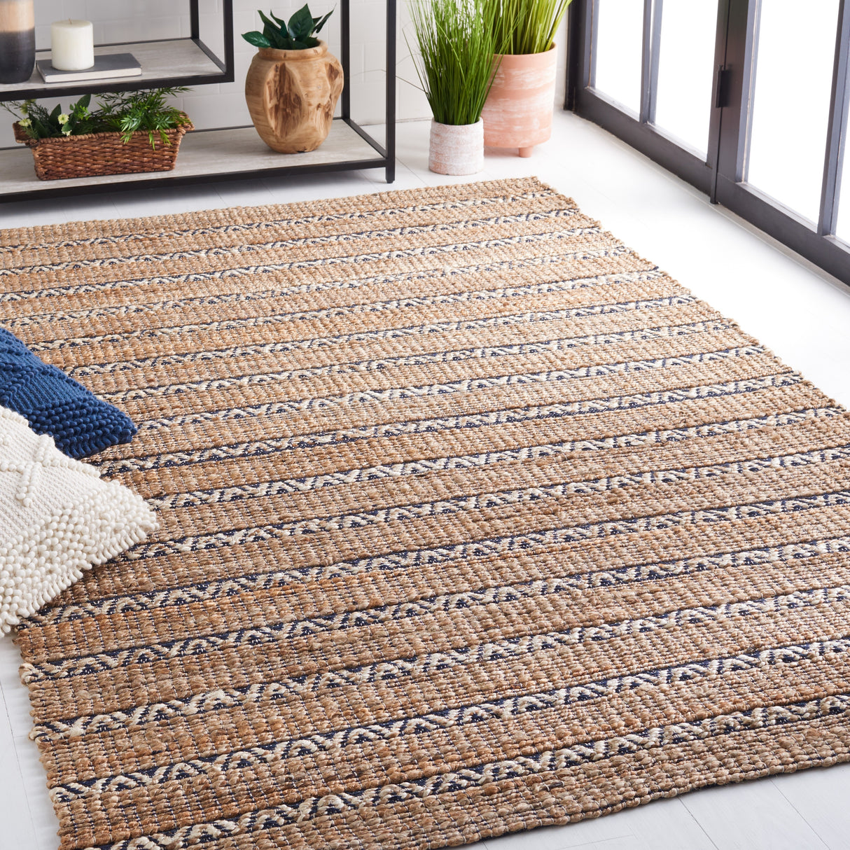 SAFAVIEH Handmade Natural Fiber Carmelina Geometric Seagrass Rug