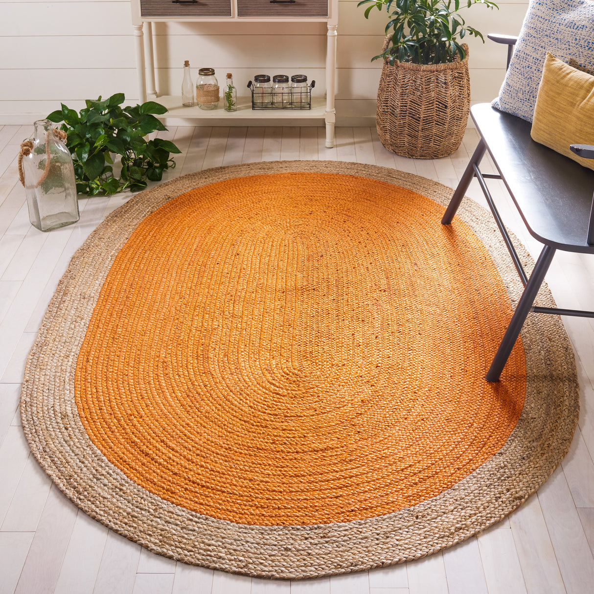 SAFAVIEH Handmade Natural Fiber Jolette Bordered Round Jute Rug