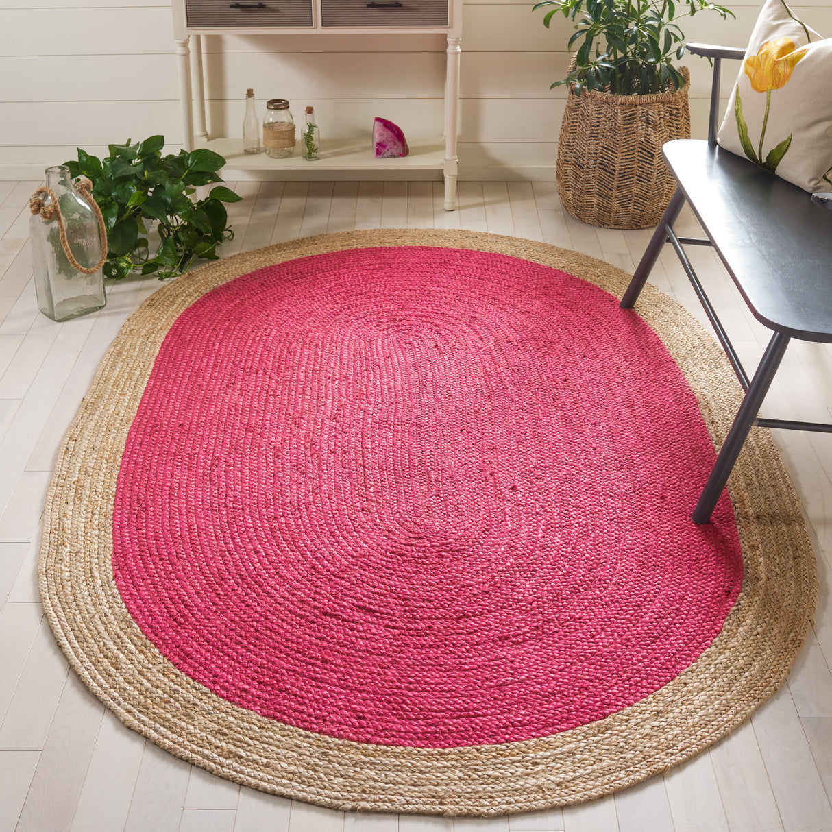 SAFAVIEH Handmade Natural Fiber Jolette Bordered Round Jute Rug