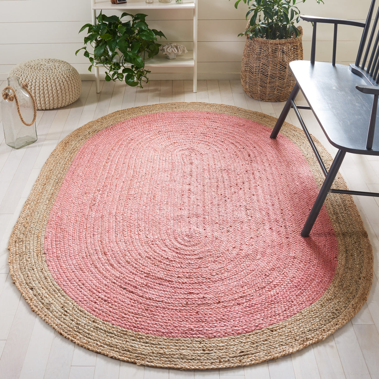 SAFAVIEH Handmade Natural Fiber Jolette Bordered Round Jute Rug