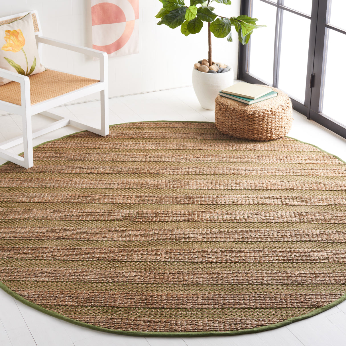 SAFAVIEH Handmade Natural Fiber Samira Geometric Seagrass Rug