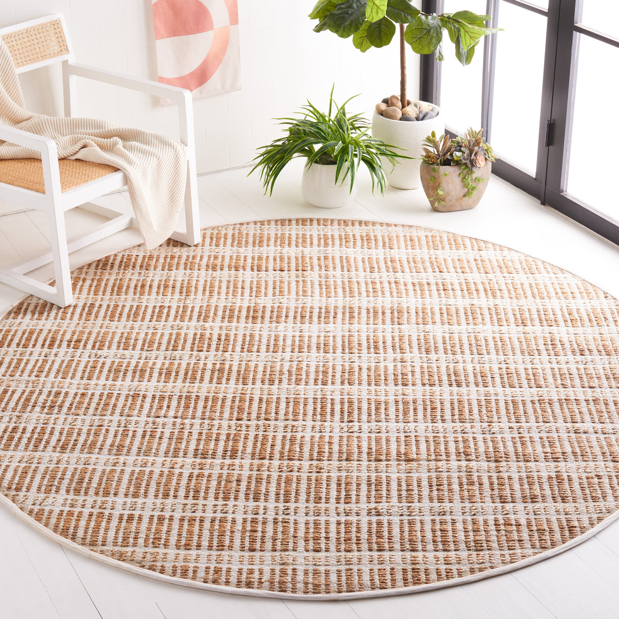 SAFAVIEH Handmade Natural Fiber Undis Geometric Seagrass Rug