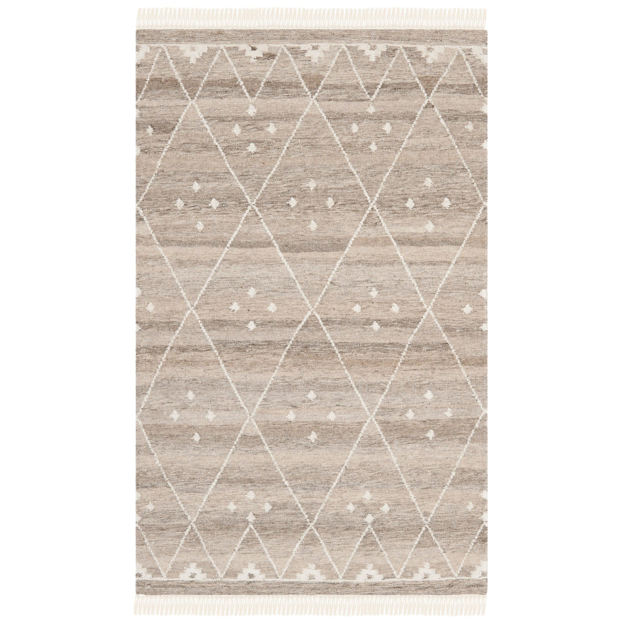 SAFAVIEH Handmade Natural Kilim Akmaral Wool Rug with Fringe