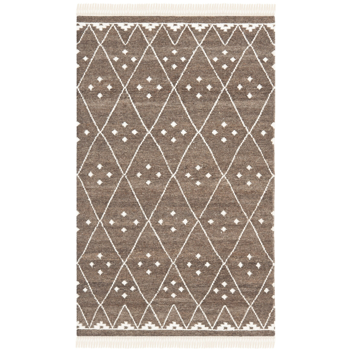 SAFAVIEH Handmade Natural Kilim Akmaral Wool Rug with Fringe