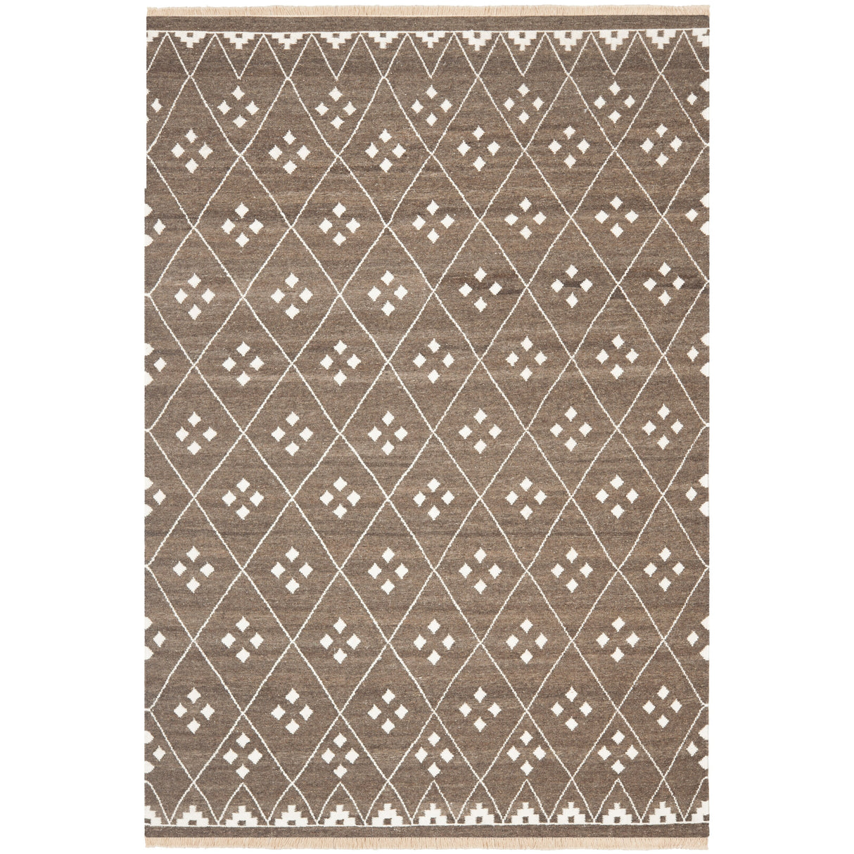 SAFAVIEH Handmade Natural Kilim Akmaral Wool Rug with Fringe