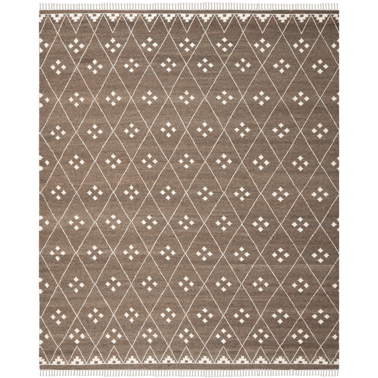 SAFAVIEH Handmade Natural Kilim Akmaral Wool Rug with Fringe