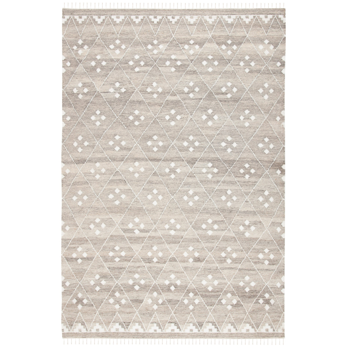 SAFAVIEH Handmade Natural Kilim Akmaral Wool Rug with Fringe