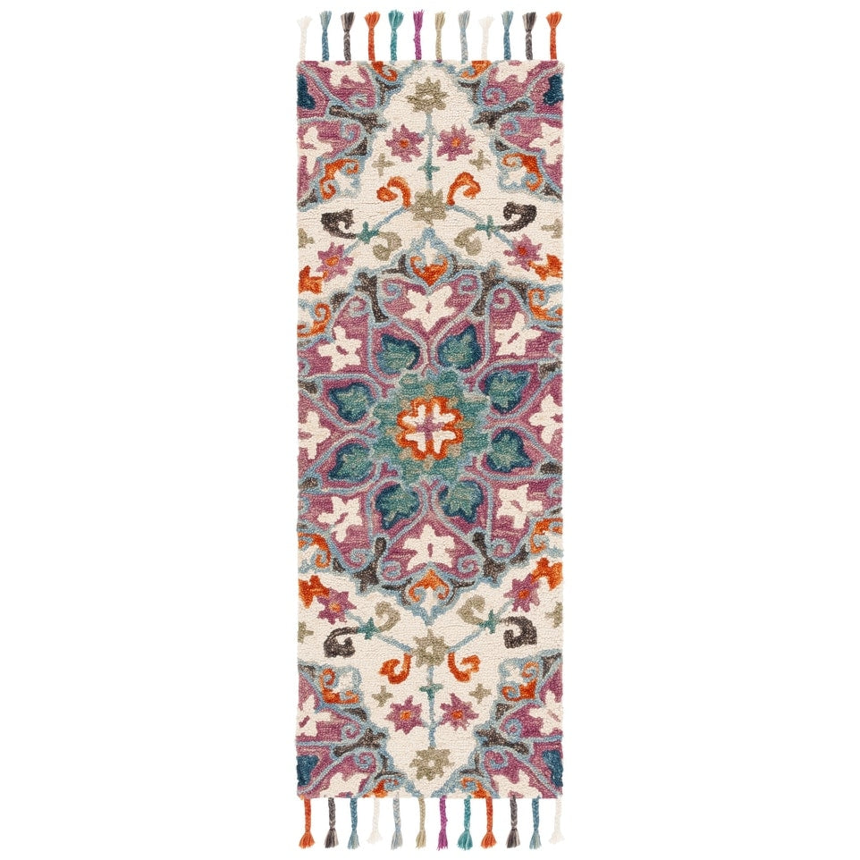 SAFAVIEH Handmade Novelty Evelin Bohemian Floral Wool Rug