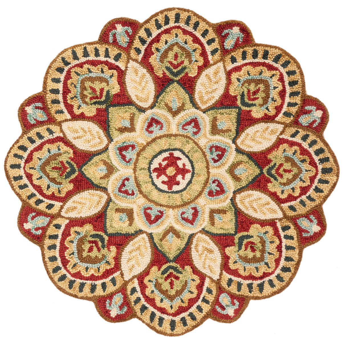 SAFAVIEH Handmade Novelty Sheyla Ornate Flower Wool Rug