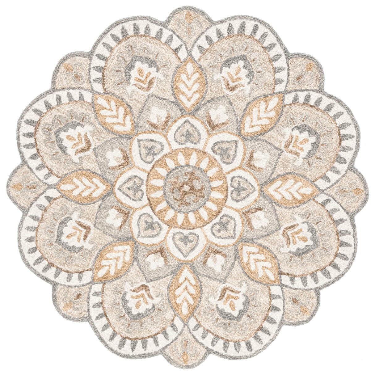 SAFAVIEH Handmade Novelty Sheyla Ornate Flower Wool Rug