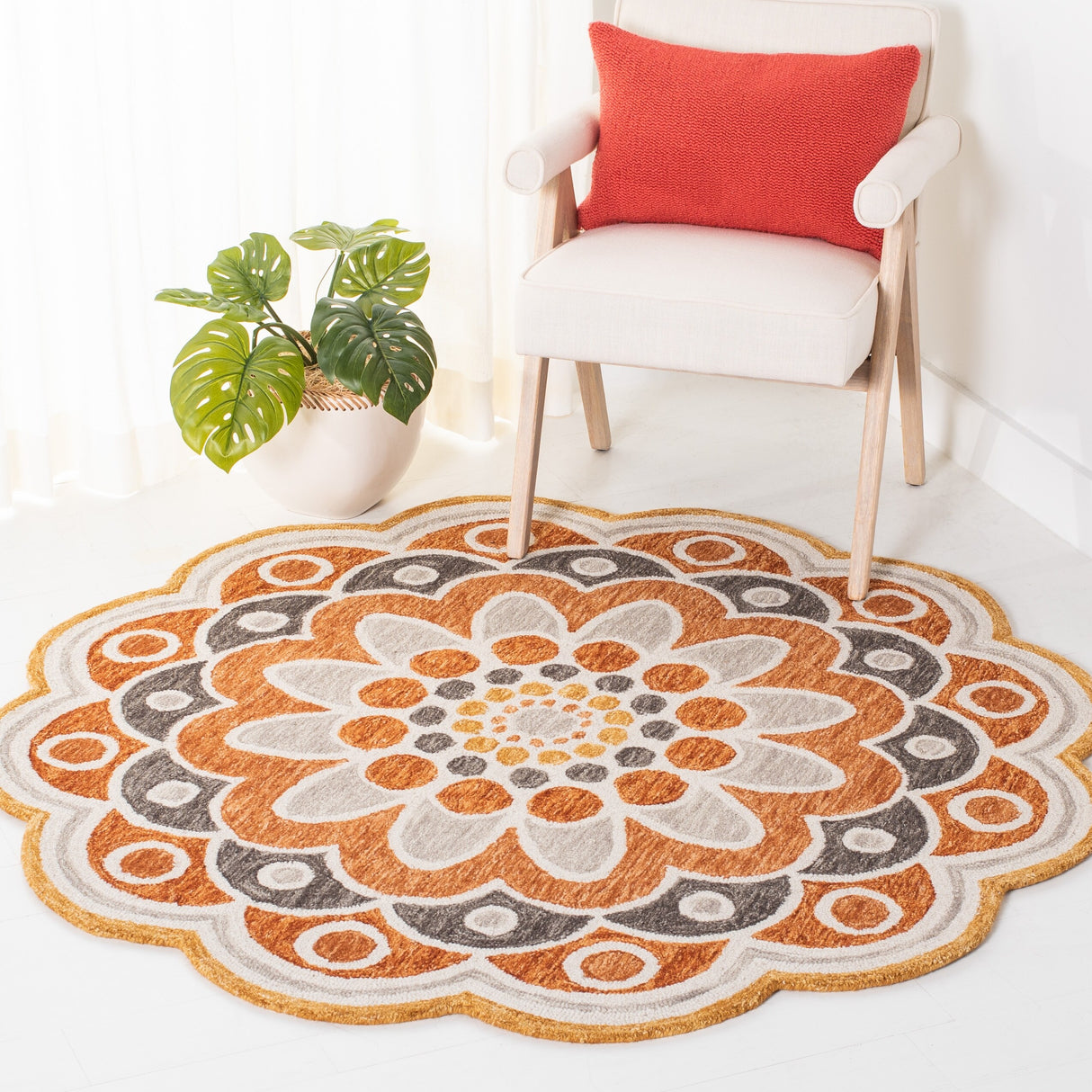 SAFAVIEH Handmade Novelty Zehra Flower Wool Rug