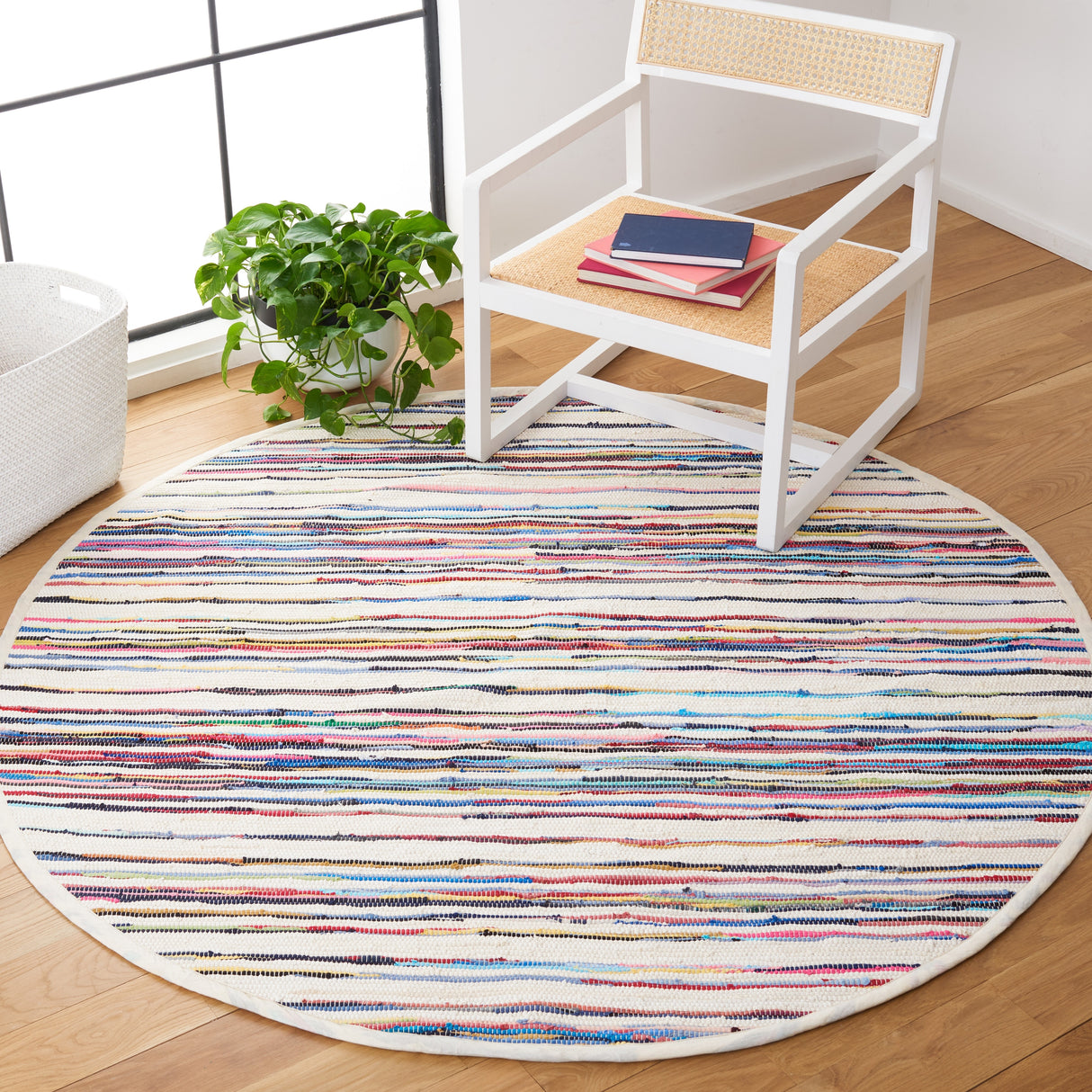 SAFAVIEH Handmade Rag Rug Jakayla with Fringe Casual Stripe