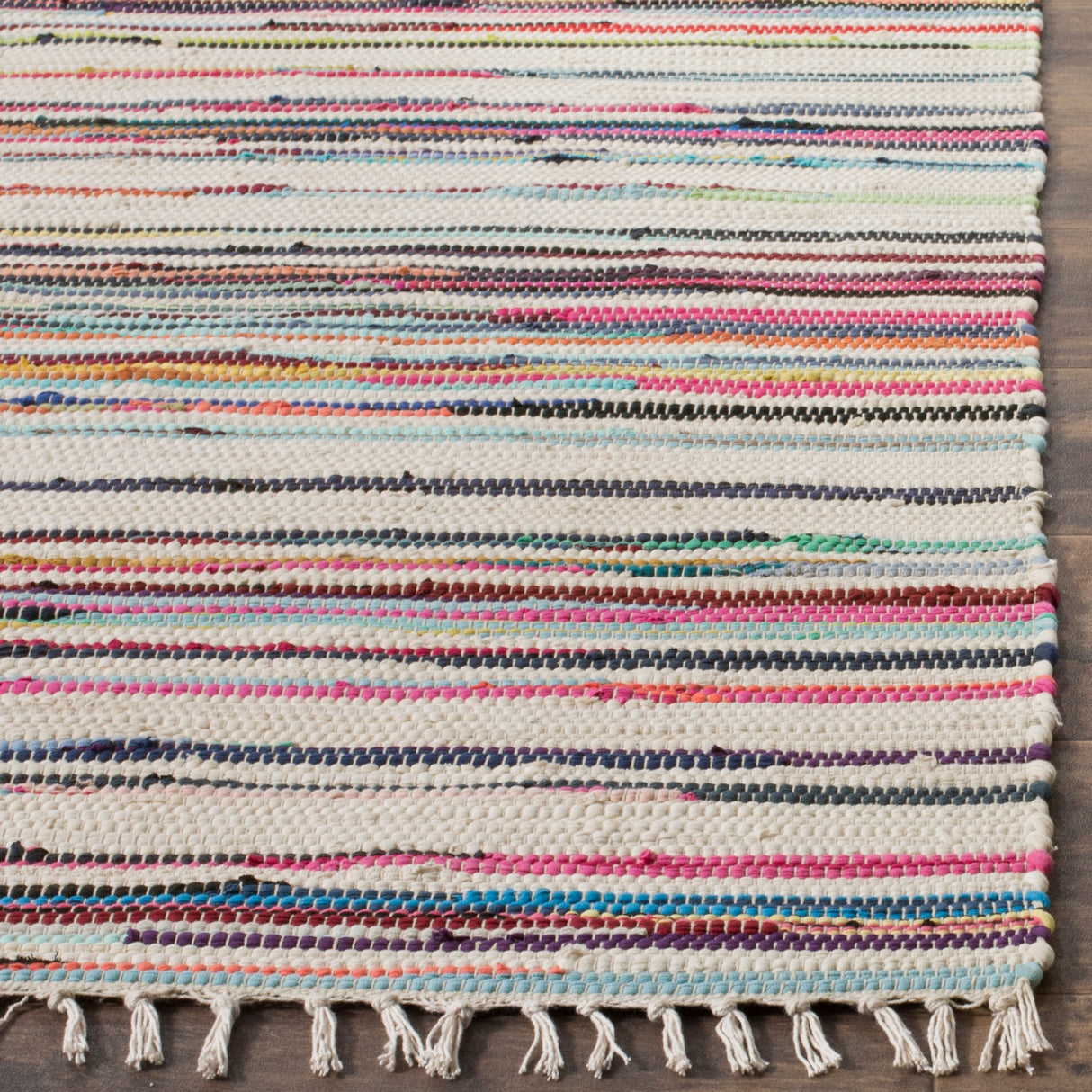 SAFAVIEH Handmade Rag Rug Jakayla with Fringe Casual Stripe