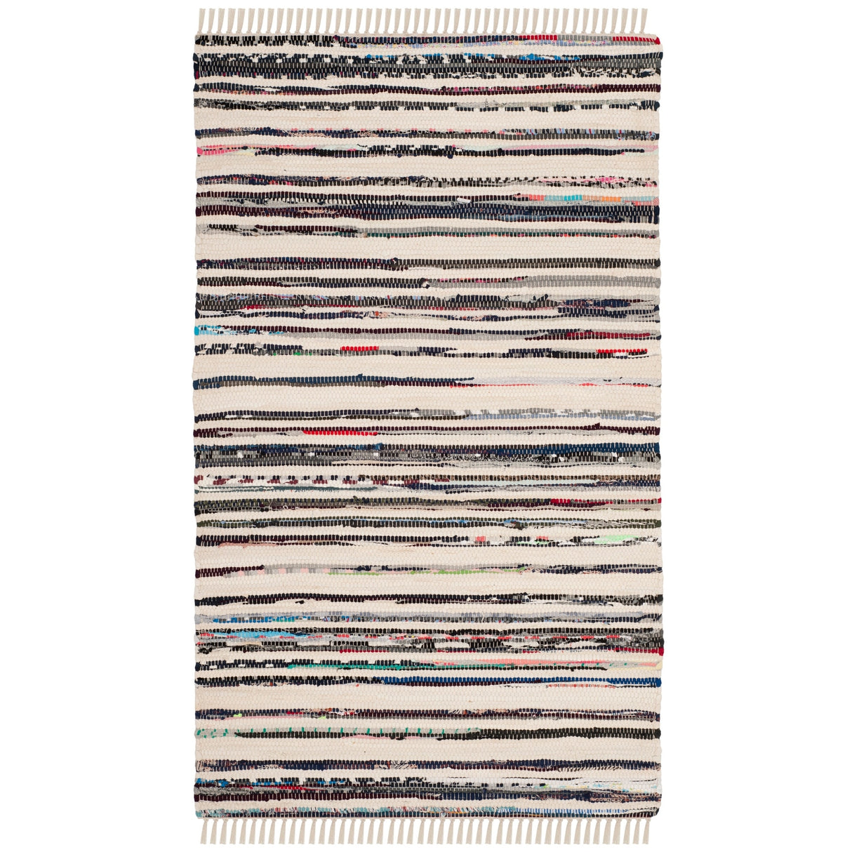 SAFAVIEH Handmade Rag Rug Jakayla with Fringe Casual Stripe