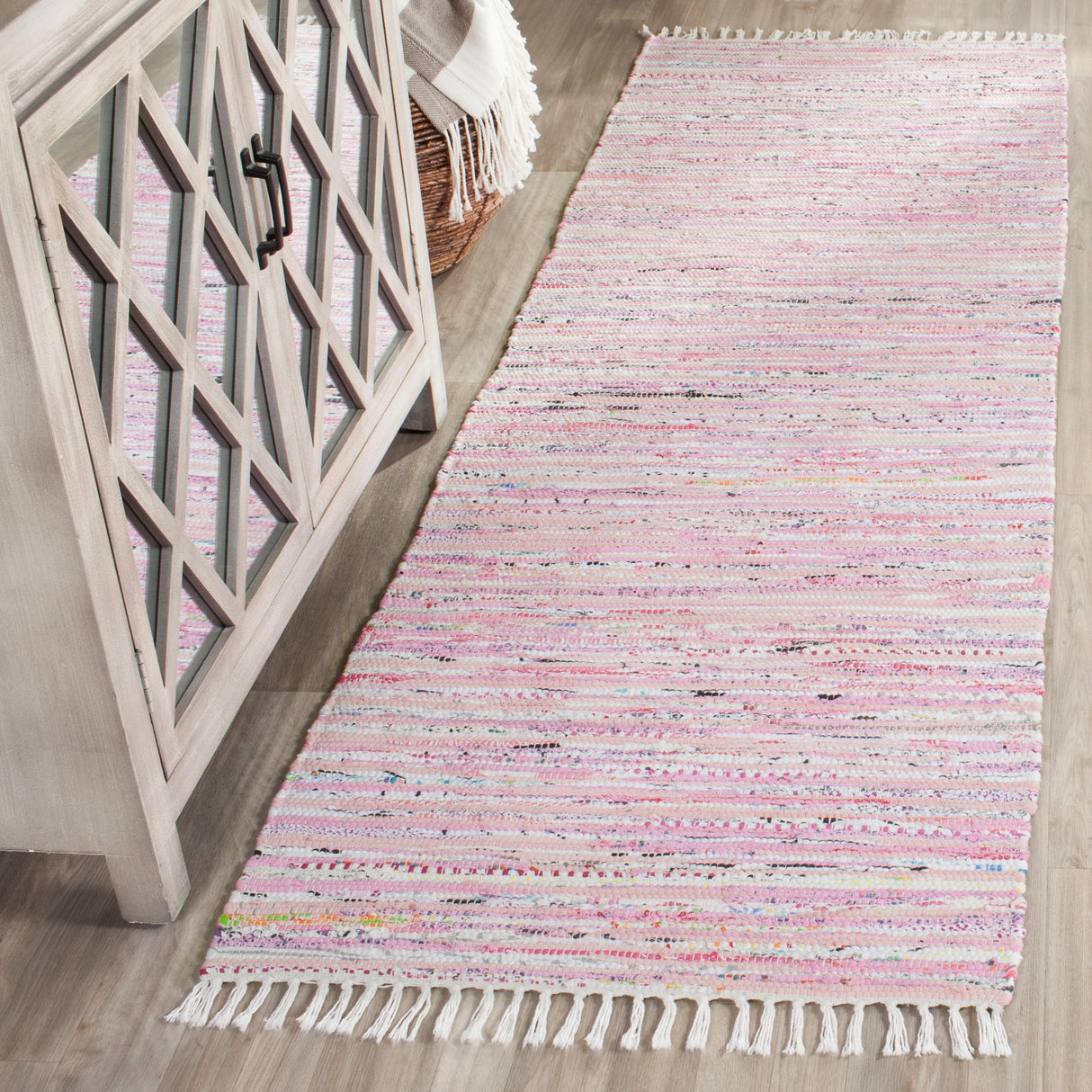 SAFAVIEH Handmade Rag Rug Litzy Stripe Cotton Rug