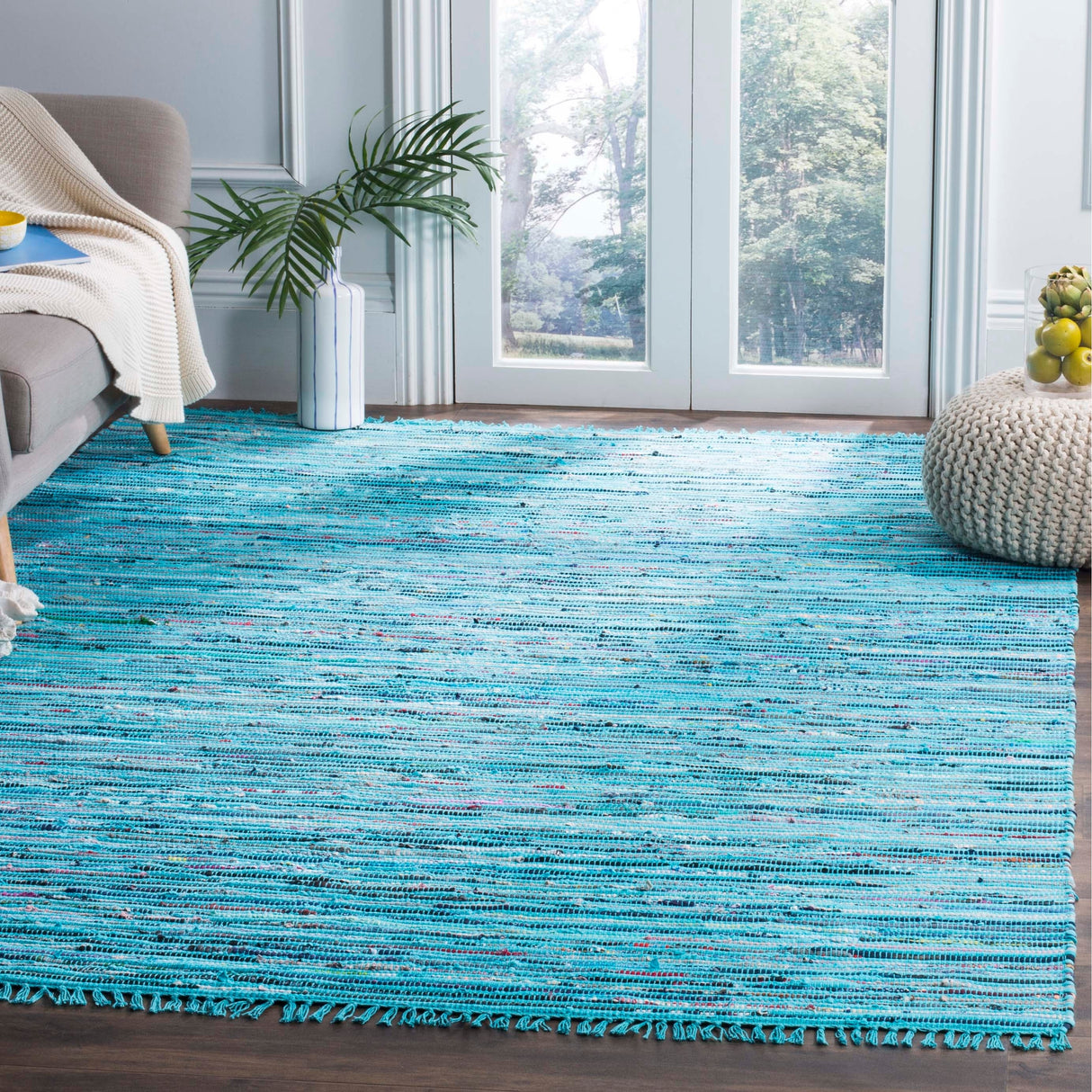 SAFAVIEH Handmade Rag Rug Litzy Stripe Cotton Rug