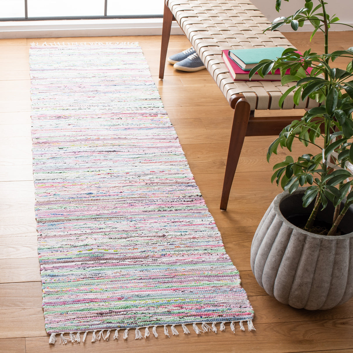 SAFAVIEH Handmade Rag Rug Litzy Stripe Cotton Rug