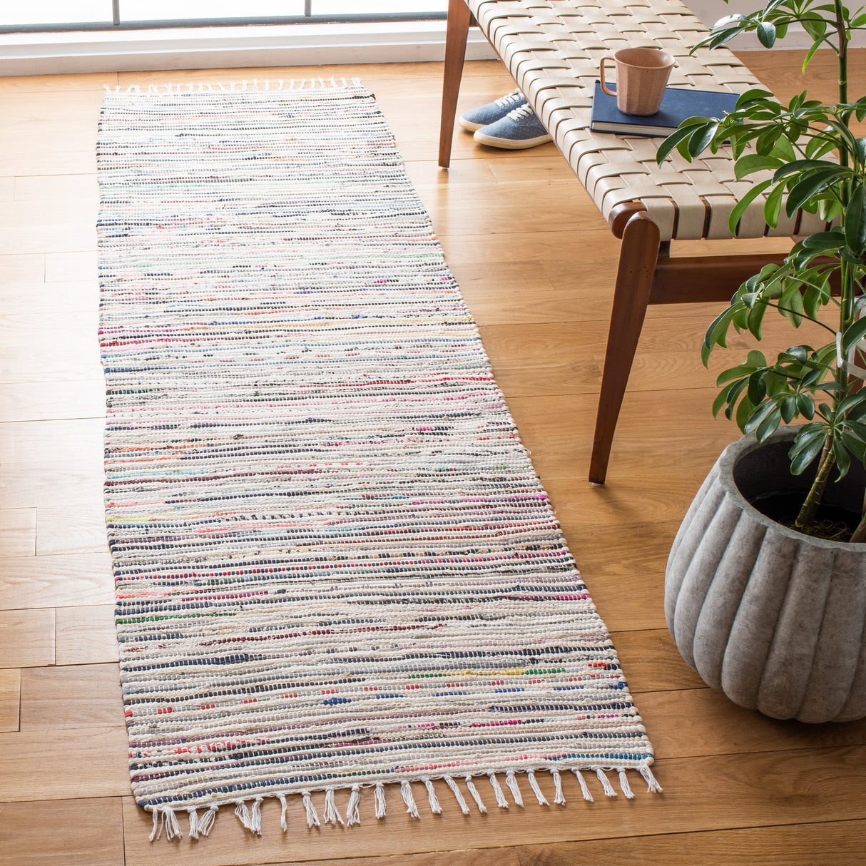 SAFAVIEH Handmade Rag Rug Litzy Stripe Cotton Rug